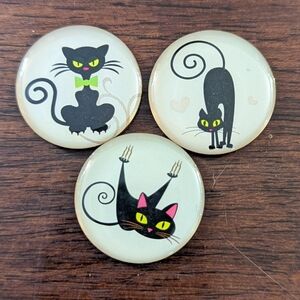 Black Cat Decorative Magnets Set